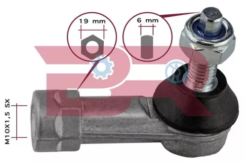 PULL ROD HEAD HOLE D.10 LEFT THREAD