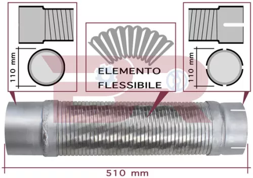 EXHAUST PIPE D. 110 - L. 535